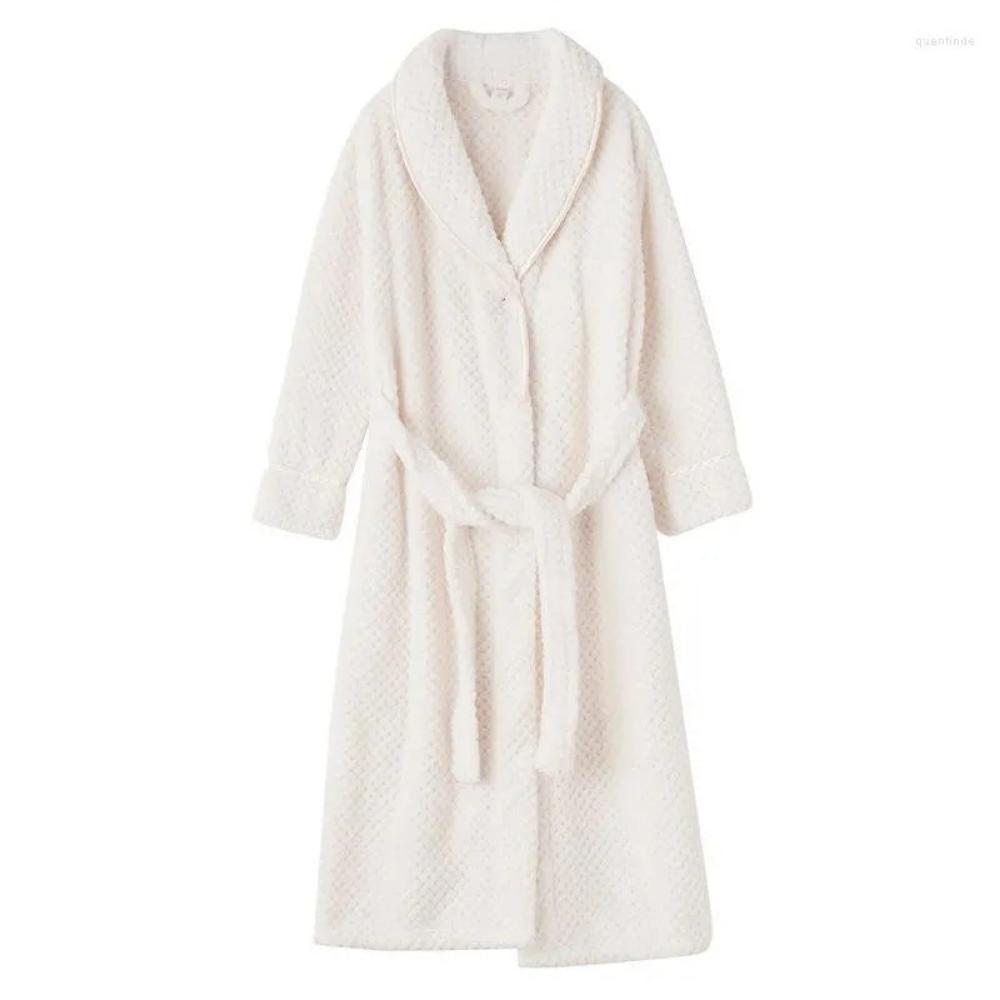 Bathrobe All-Season Soft Breathable Fleece Pockets & Belt