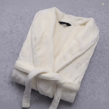 Bathrobe Coral Fleece Lightweight Belt & Side Pockets