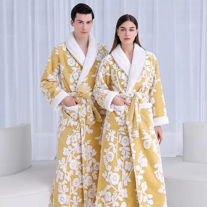 Bathrobe Double-Layer Jacquard Microfiber & Coral Fleece