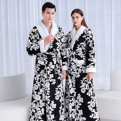 Bathrobe Double-Layer Jacquard Microfiber & Coral Fleece