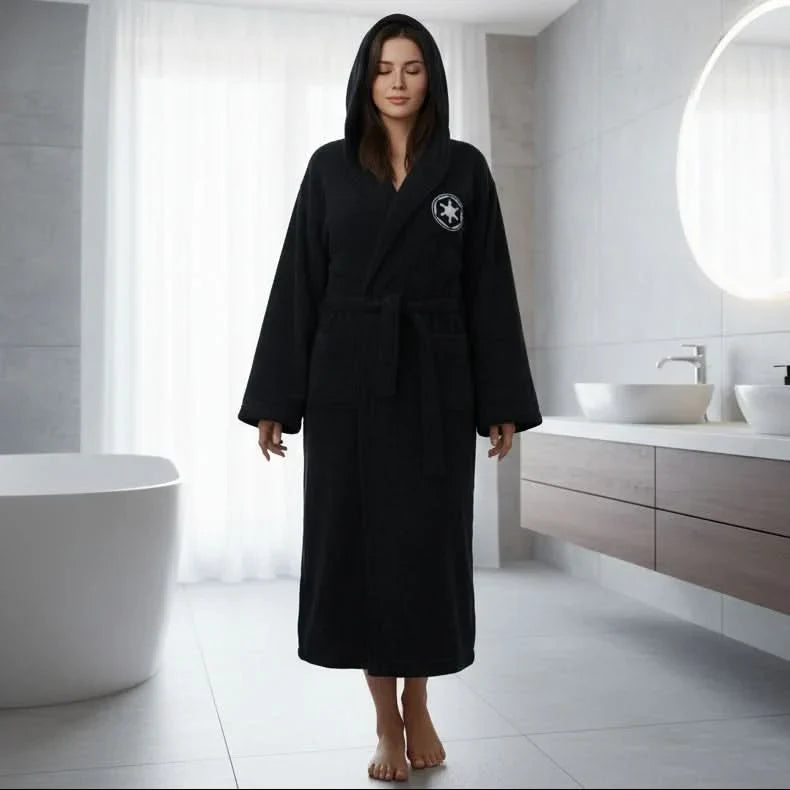 Bathrobe Extra-Long Hooded Absorbent Flannel