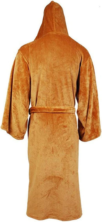 Bathrobe Extra-Long Hooded Absorbent Flannel