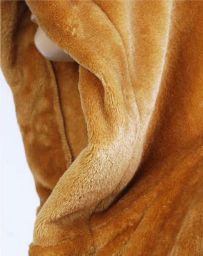 Bathrobe Extra-Long Hooded Absorbent Flannel