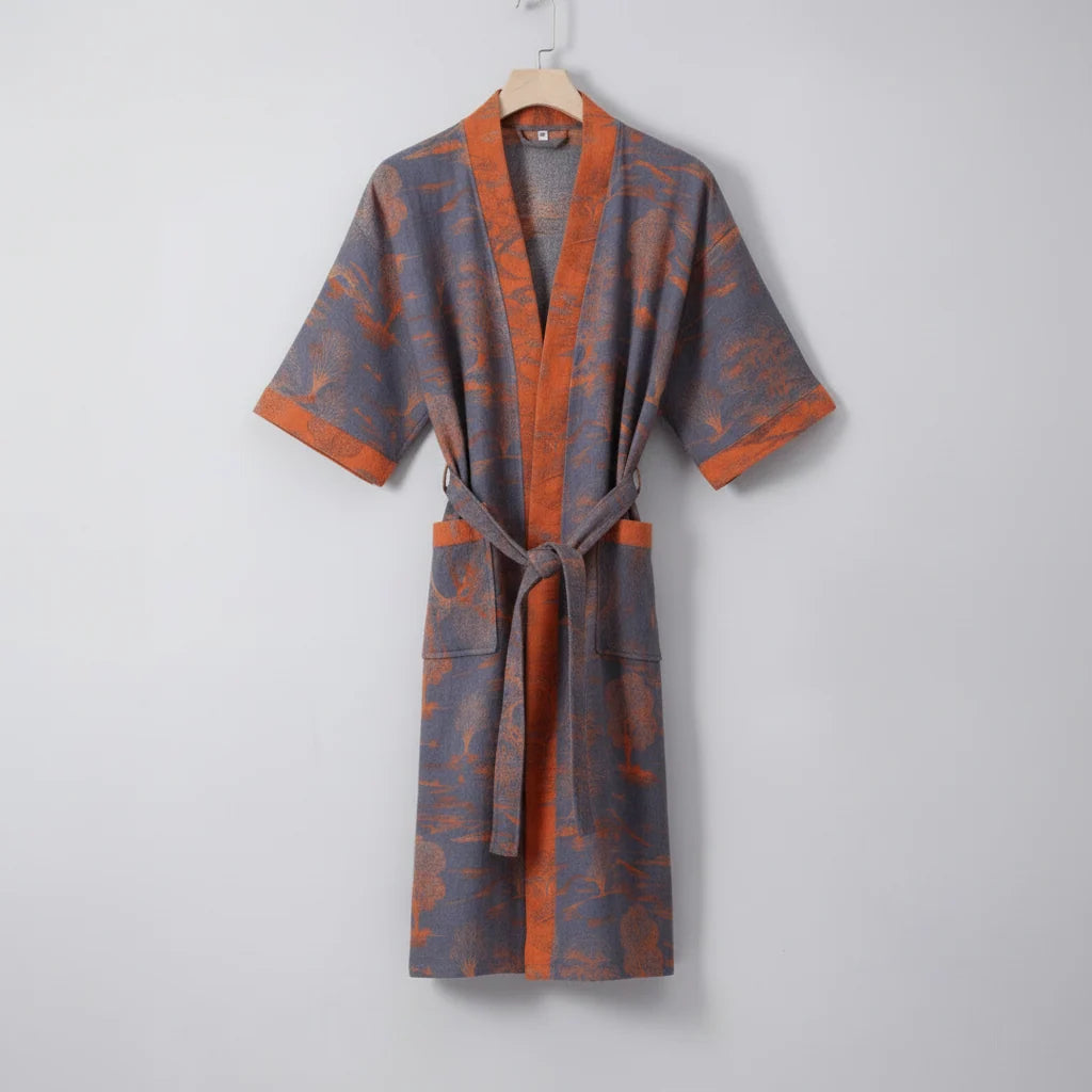 Bathrobe Kimono Organic Cotton Gauze Lightweight & Breathable