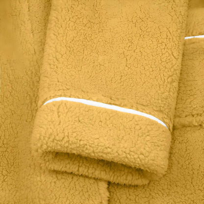 Bathrobe Unisex Coral Fleece Shawl Collar & Pockets
