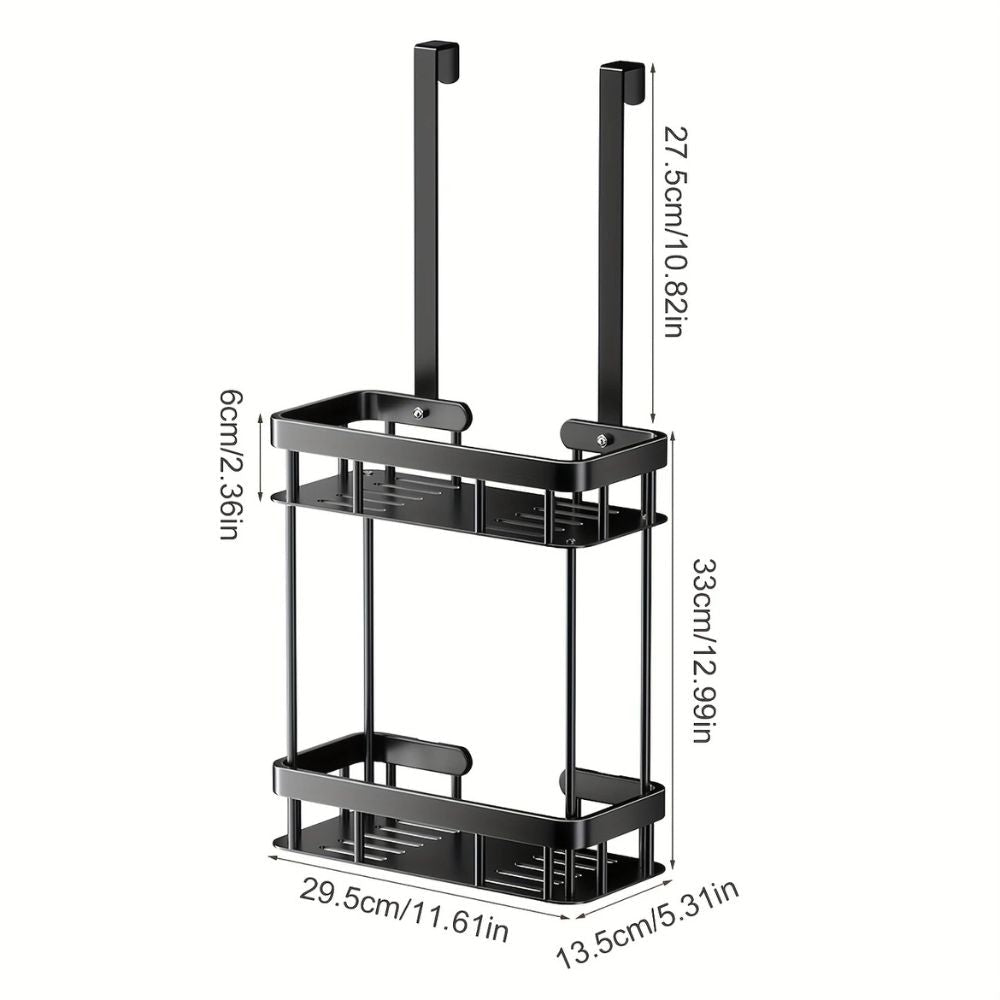 Bathroom Caddy Rack Wall-Mounted No-Drill Single Or Double Layer