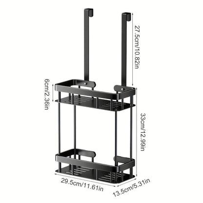 Bathroom Caddy Rack Wall-Mounted No-Drill Single Or Double Layer