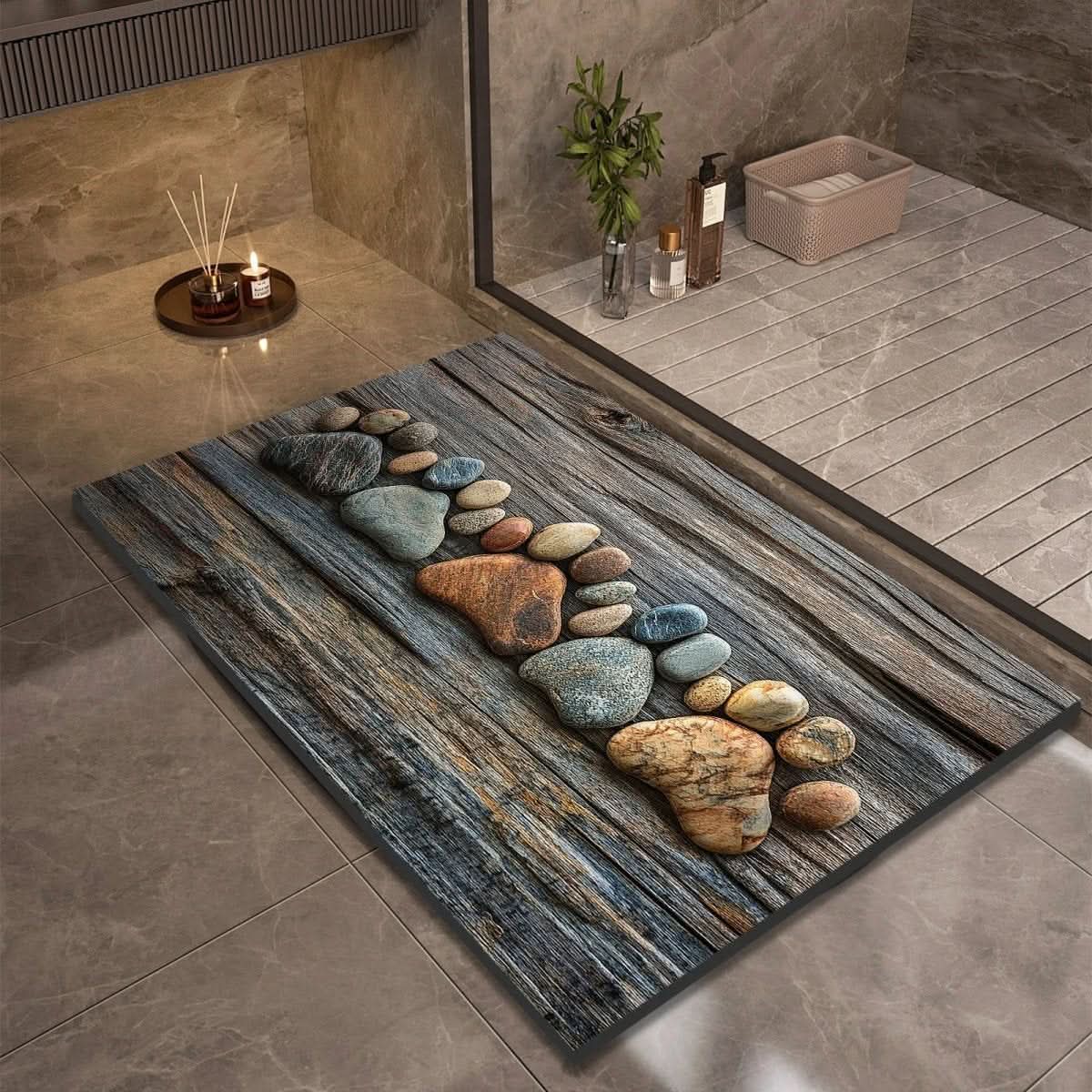 Bathroom Mat Diatomaceous Earth Quick-Drying Non-Slip Backing