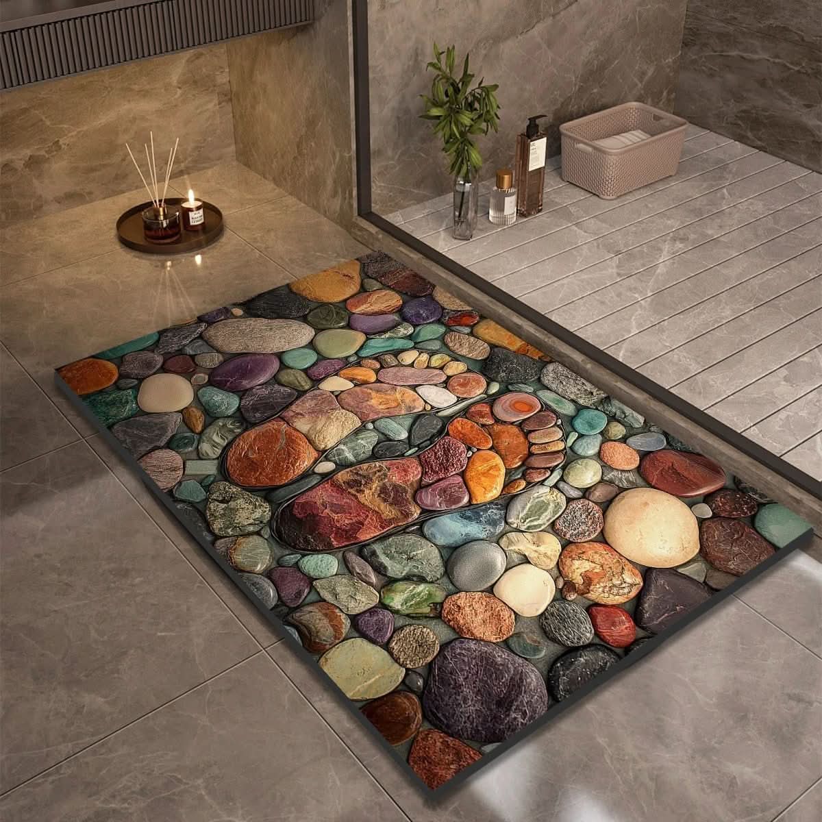 Bathroom Mat Diatomaceous Earth Quick-Drying Non-Slip Backing