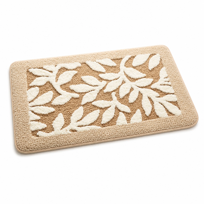 Bathroom Mat Textured Stone Plush Microfiber Non-Slip Backing