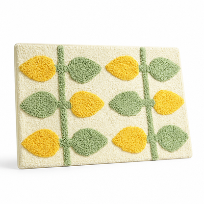 Bathroom Mat Textured Stone Plush Microfiber Non-Slip Backing