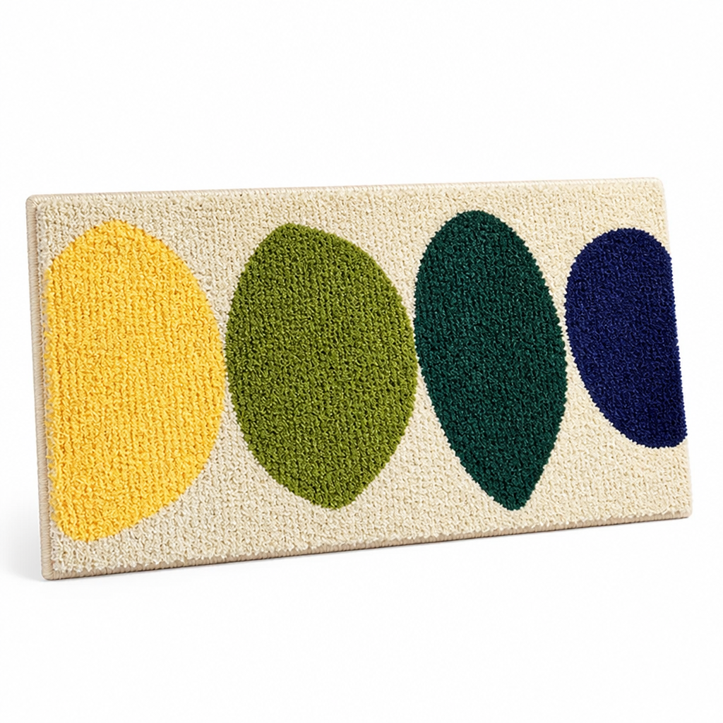 Bathroom Mat Textured Stone Plush Microfiber Non-Slip Backing