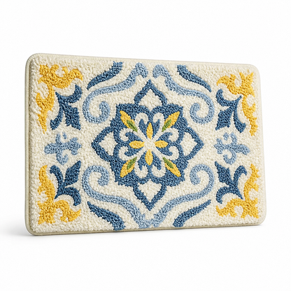 Bathroom Mat Textured Stone Plush Microfiber Non-Slip Backing