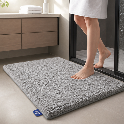 Bathroom Mat Ultra-Soft Plush Non-Slip Backing & Quick-Drying