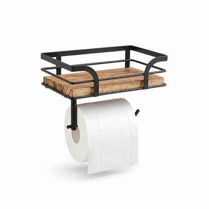 Bathroom Wall Shelf Toilet Paper Holder Metal Frame