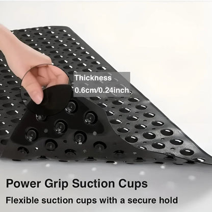 Bathtub Mat Non-Slip Suction Cups Quick-Drain Machine Washable