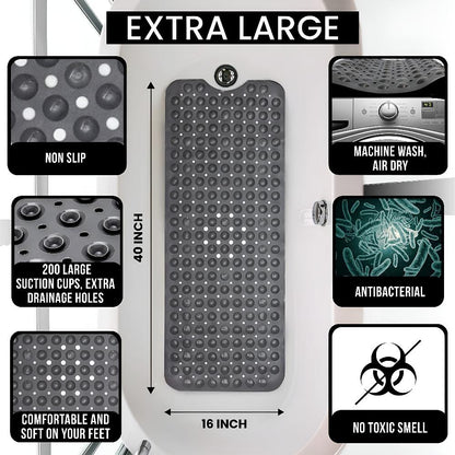 Bathtub Mat Strong Suction & Quick-Draining