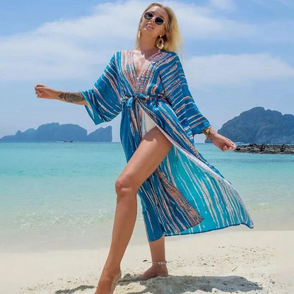 Beach Cover-Up Lightweight Sheer Polyester Rayon