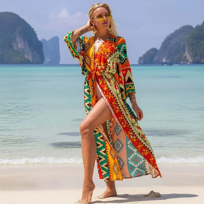 Beach Cover-Up Lightweight Sheer Polyester Rayon