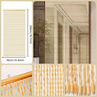 Beaded Curtain Bamboo-Inspired Lightweight 52 Strands