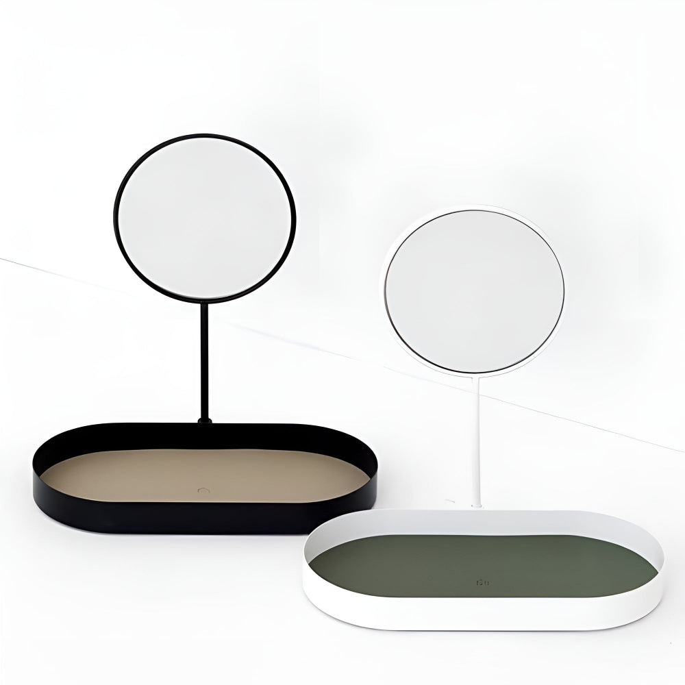 Beauty Organizer Tray Removable Mirror & Metal Base