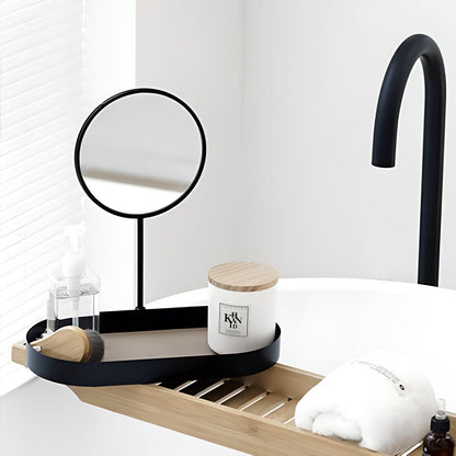 Beauty Organizer Tray Removable Mirror & Metal Base