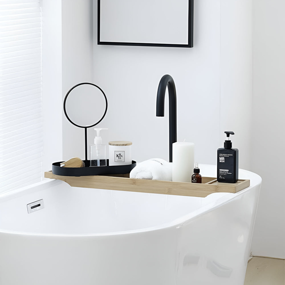 Beauty Organizer Tray Removable Mirror & Metal Base