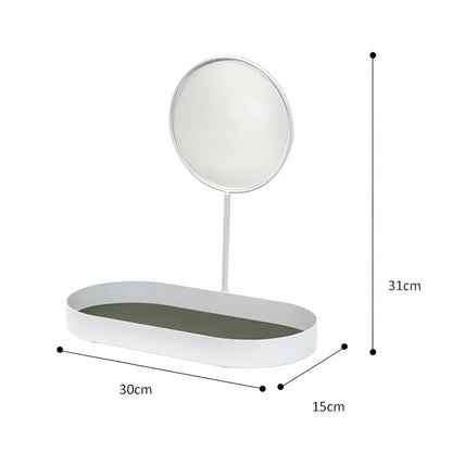 Beauty Organizer Tray Removable Mirror & Metal Base