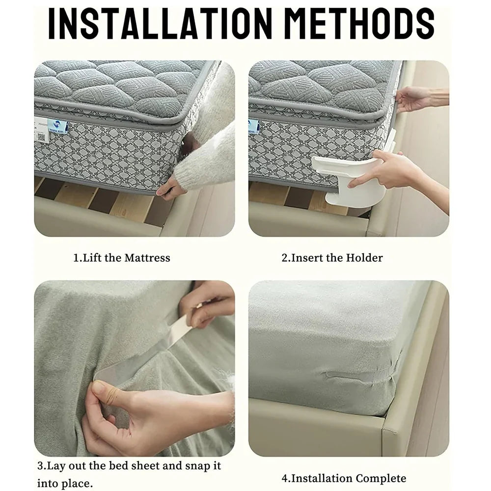 Bed Sheet Holders Concealed Non-Slip Set of 4