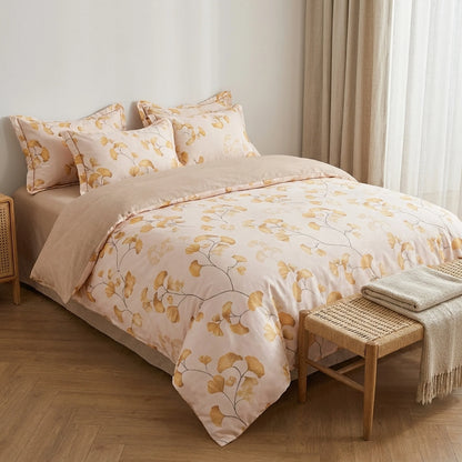 Bedding Set Ginkgo Print Cotton Four-Piece
