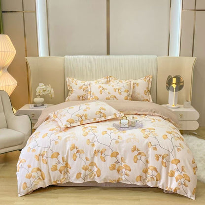 Bedding Set Ginkgo Print Cotton Four-Piece