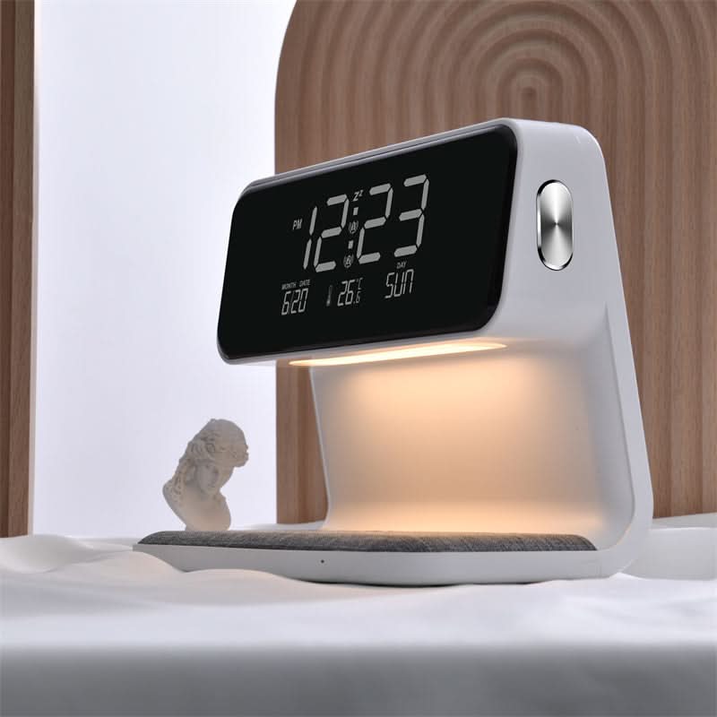 Bedside Lamp Dimmable LED Alarm Clock Wireless Charging