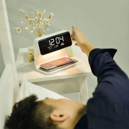 Bedside Lamp Dimmable LED Alarm Clock Wireless Charging