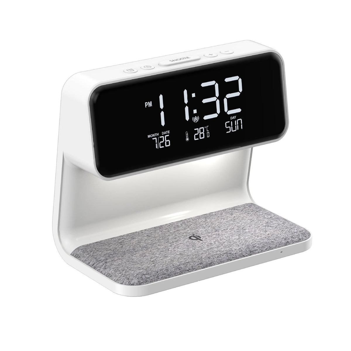 Bedside Lamp Wireless Charging LCD Alarm Clock Dimmable LED Light