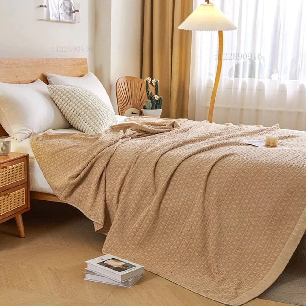 Bedspread Waffle Cotton Lightweight & Breathable Machine Washable