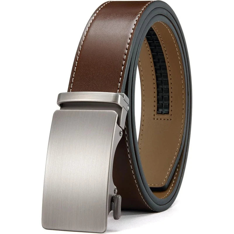 Belt Full-Grain Leather Micro-Adjust Ratchet Closure
