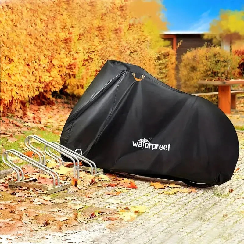 Bicycle Storage Cover Weather-Resistant Elastic Hem & Buckle Strap