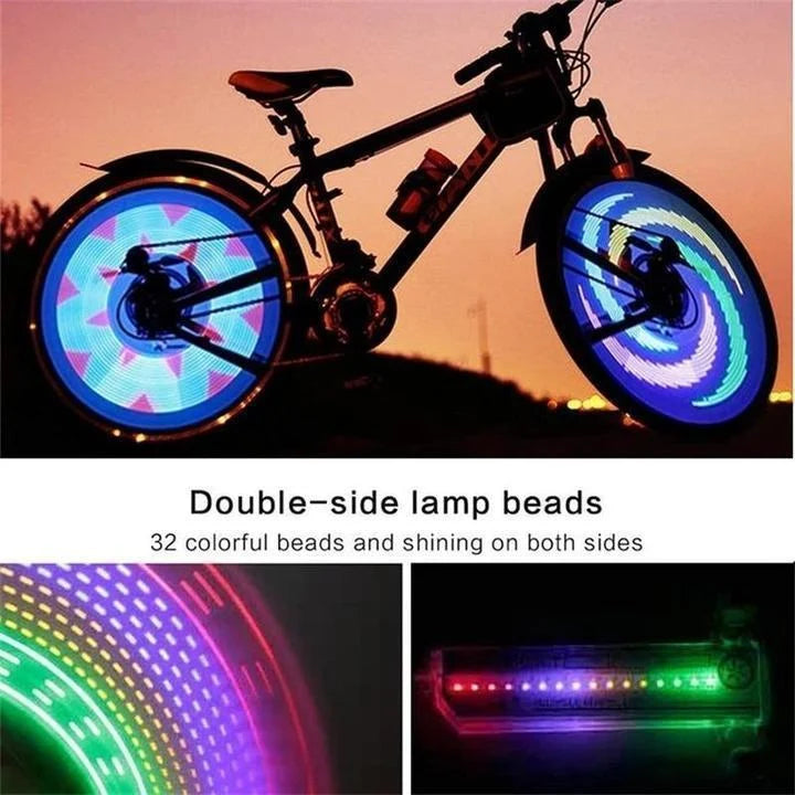 Bike Wheel Lights RGB 30 Patterns Motion-Activated Water-Resistant