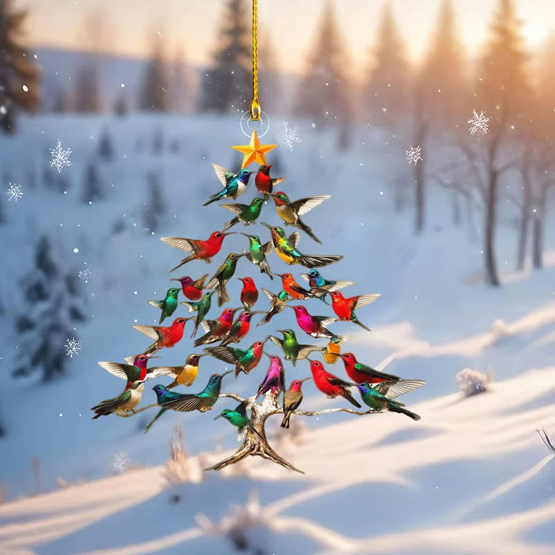 Bird Christmas Ornament Crystal Glass Light-Reflecting Design