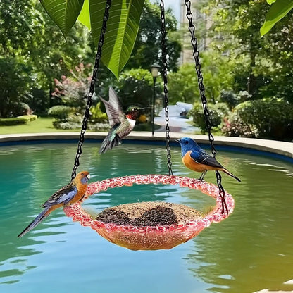 Bird Feeder Double-Bowl Hanging Weather-Resistant