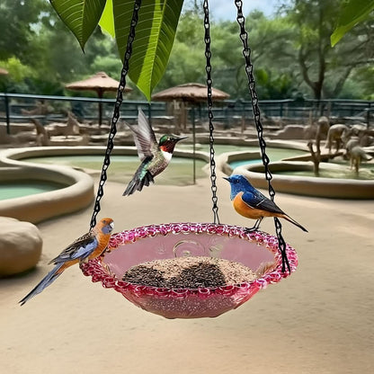 Bird Feeder Double-Bowl Hanging Weather-Resistant