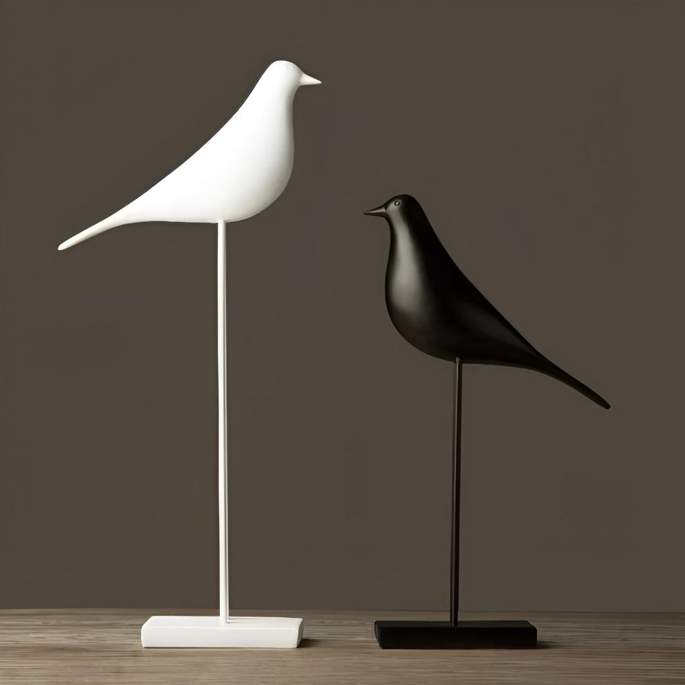 Bird Figurine Minimalist Glossy Ceramic