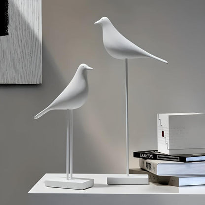 Bird Figurine Minimalist Glossy Ceramic