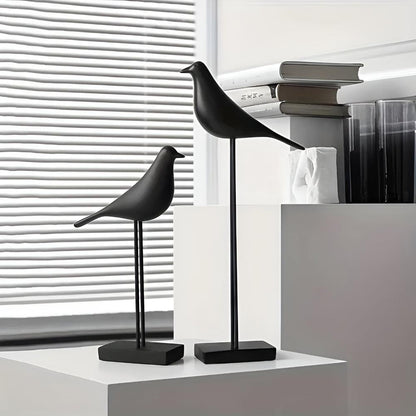 Bird Figurine Minimalist Glossy Ceramic