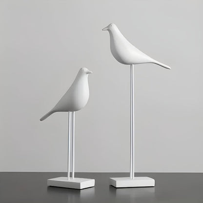 Bird Figurine Minimalist Glossy Ceramic