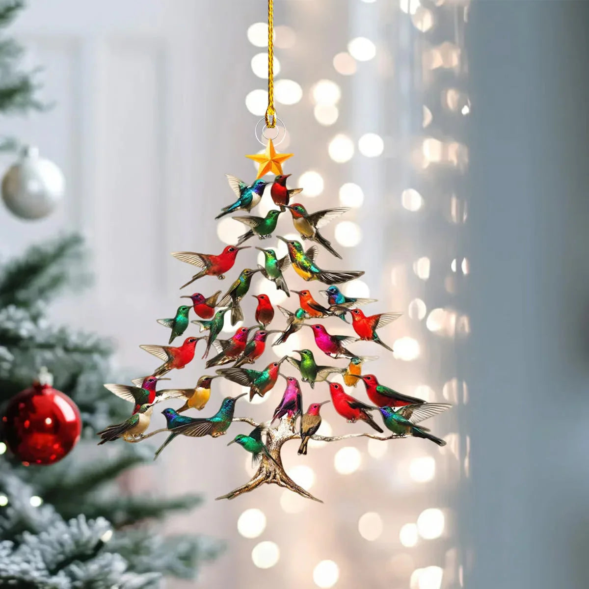 Bird Ornament Crystal Glass Light-Reflecting Christmas Decoration