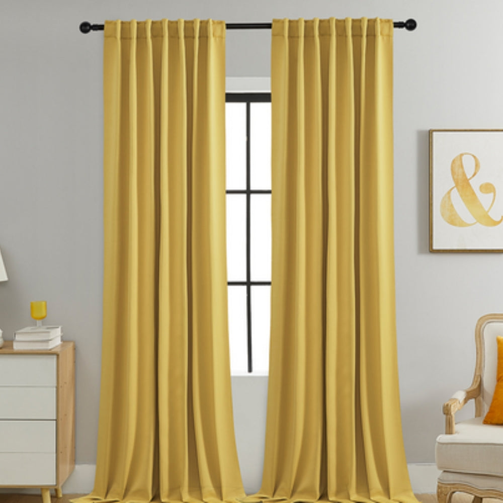 Blackout Curtains Thermally Insulated Microfiber Rod Pocket