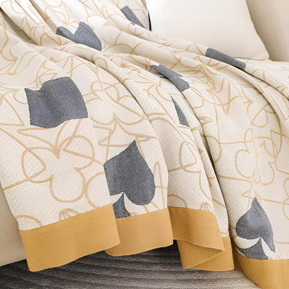 Blanket 100% Cotton Poker Pattern 4-Layer Machine Washable