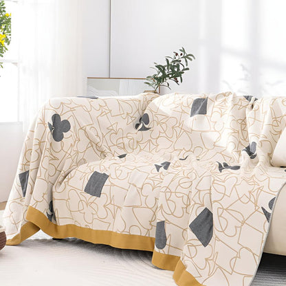 Blanket 100% Cotton Poker Pattern 4-Layer Machine Washable
