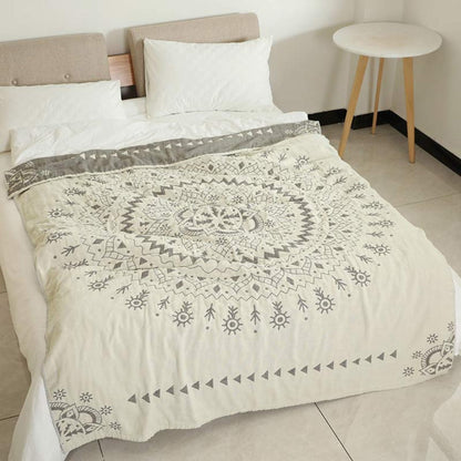 Blanket 100% Cotton Reversible Mandala Print